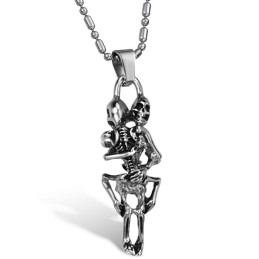 Collier En Titane Avec Tête De Mort Pour Homme, De Qualité Stable