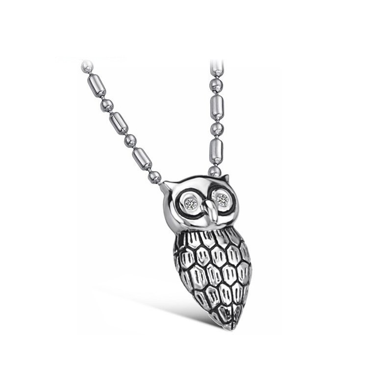 Collier En Titane En Forme De Hibou À Grande Variété Collier En Titane En Forme De Hibou À Grande Variété
