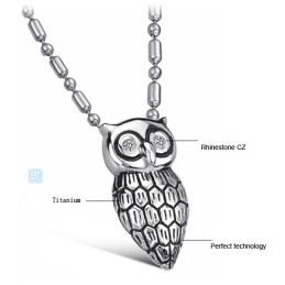Collier En Titane En Forme De Hibou À Grande Variété