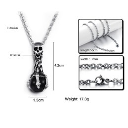Collier En Titane Tête De Mort De Qualité Et De Quantité Garanties