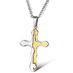 Collier En Titane Avec Croix De Haute Qualité