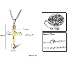 Collier En Titane Avec Croix De Haute Qualité