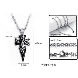 Collier En Titane Avec Croix D'Excellente Qualité