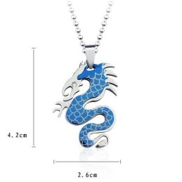 Pendentif Et Collier Tendance En Titane Pur Pour Homme, Motif Dragon