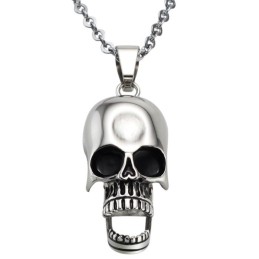 Collier En Titane Avec Tête De Mort De Qualité Stable
