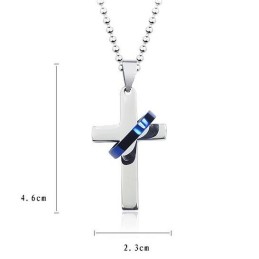 Pendentif Et Collier En Titane Avec Croix De Style Tendance