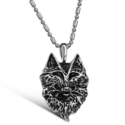 Collier En Titane Avec Totem Loup Pour Homme, Complet Et Conforme Aux Spécifications