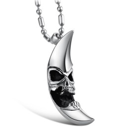 Collier En Titane En Forme De Lune Pour Homme De Haute Qualité