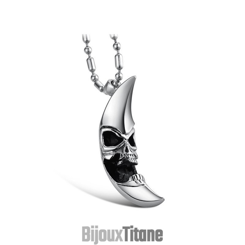 Collier En Titane En Forme De Lune Pour Homme De Haute Qualité Collier En Titane En Forme De Lune Pour Homme De Haute Qualité