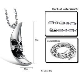 Collier En Titane En Forme De Lune Pour Homme De Haute Qualité