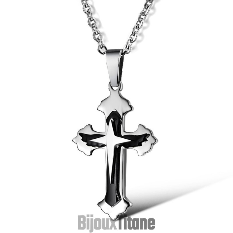 Collier Croix En Titane Pour Homme De Qualité Stable