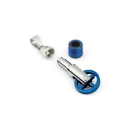 Pendentif Et Collier En Titane Monocycle Bleu Et Argent