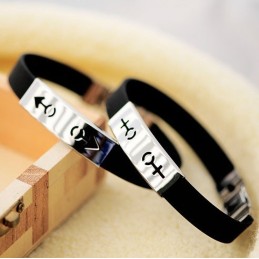 Bracelets En Titane Avec Symboles Pour Couples Hommes Et Femmes