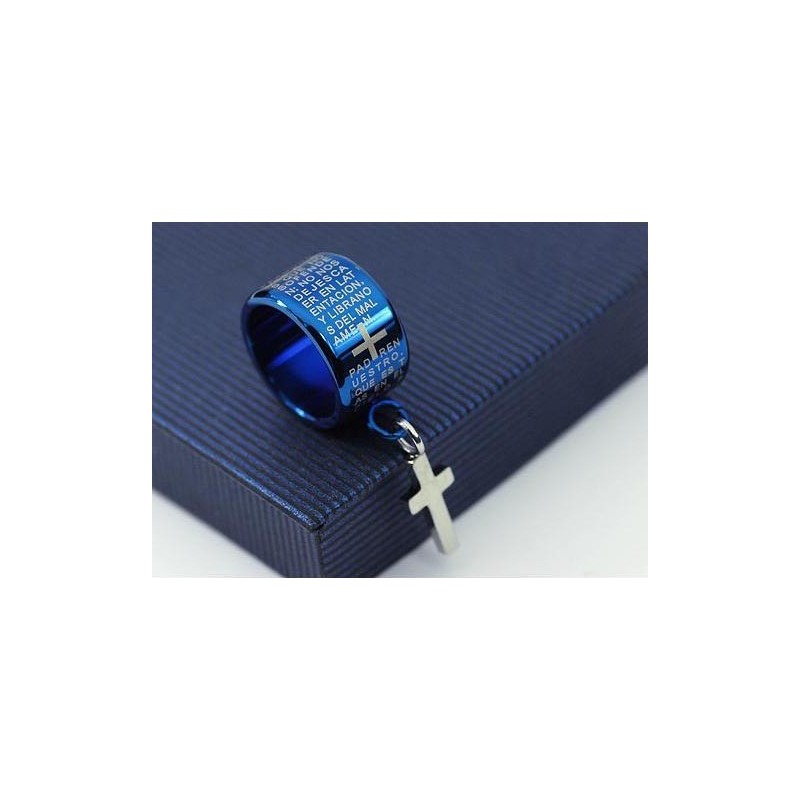 Collier Et Pendentif Croix En Titane Bleu Exquis Collier Et Pendentif Croix En Titane Bleu Exquis