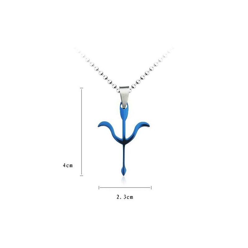 Pendentif Et Collier En Titane Bleu Avec Flèche De Cupidon Pendentif Et Collier En Titane Bleu Avec Flèche De Cupidon