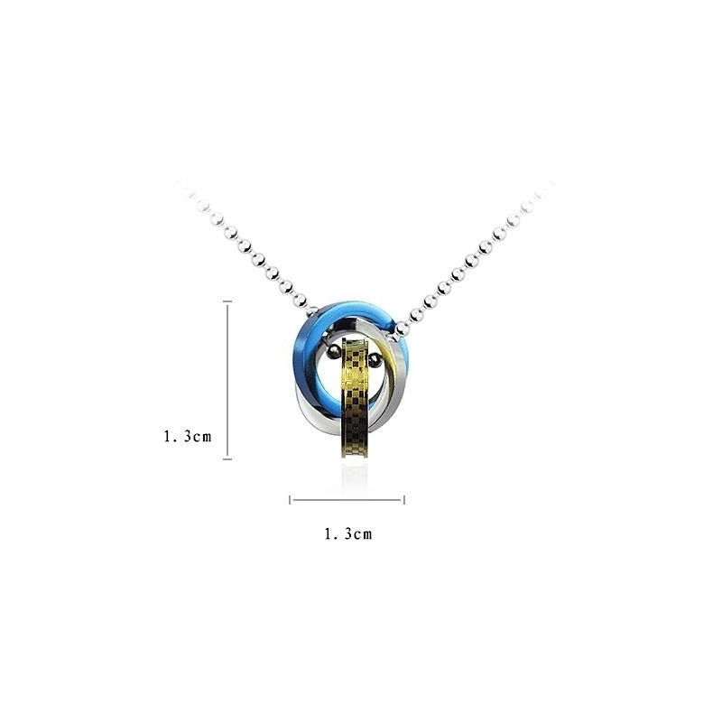 Pendentif Et Collier En Titane Avec Anneaux Tricolores Tendance Pendentif Et Collier En Titane Avec Anneaux Tricolores Tendance