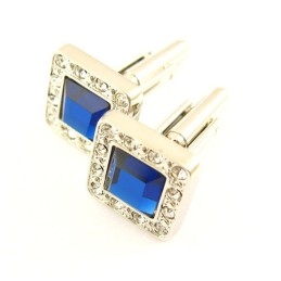 Boutons De Manchette Carrés En Titane Avec Diamants