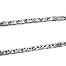 Bracelet En Titane De Qualité Stable Et Sain Pour Les Amoureux Avec Strass