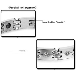 Bracelet En Titane De Qualité Stable Et Sain Pour Les Amoureux Avec Strass