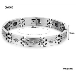 Bracelet En Titane De Qualité Stable Et Sain Pour Les Amoureux Avec Strass