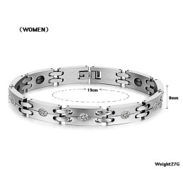 Bracelet En Titane De Qualité Stable Et Sain Pour Les Amoureux Avec Strass