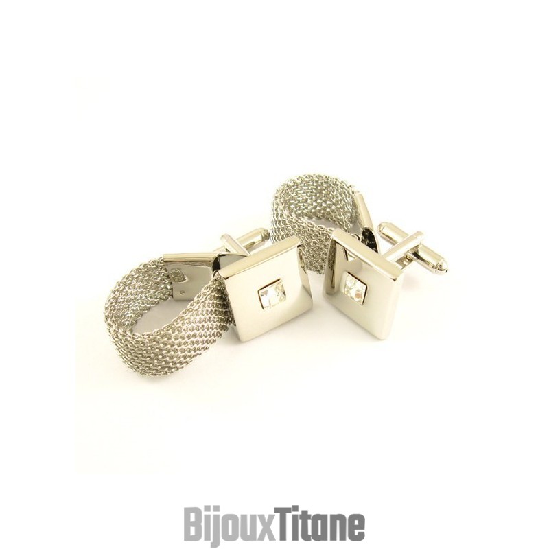Boutons De Manchette En Titane Spécialement Conçus Avec Diamant Boutons De Manchette En Titane Spécialement Conçus Avec Diamant