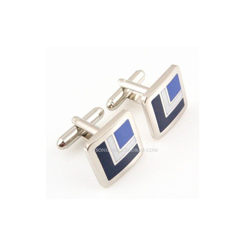 Boutons De Manchette Polyline Bleu Marine En Titane Boutons De Manchette Polyline Bleu Marine En Titane