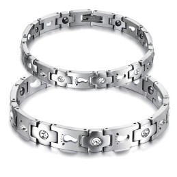 Le Bracelet En Titane De Qualité Pour Les Amoureux Avec Strass