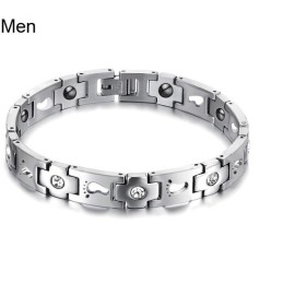 Le Bracelet En Titane De Qualité Pour Les Amoureux Avec Strass
