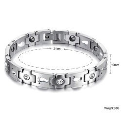 Le Bracelet En Titane De Qualité Pour Les Amoureux Avec Strass