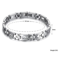 Le Bracelet En Titane De Qualité Pour Les Amoureux Avec Strass