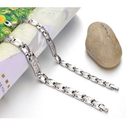 Bracelet En Titane Et Magnétite De Qualité Fiable Pour Les Amoureux, Avec Strass