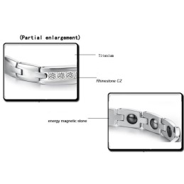Bracelet En Titane Et Magnétite De Qualité Fiable Pour Les Amoureux, Avec Strass