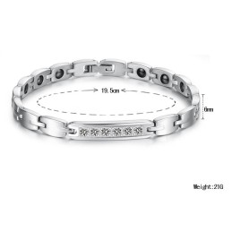 Bracelet En Titane Et Magnétite De Qualité Fiable Pour Les Amoureux, Avec Strass
