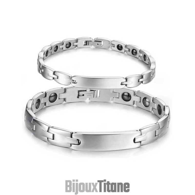 Bracelet En Titane Et Pierre Magnétique, Vendu Dans Le Monde Entier, Pour Les Amoureux