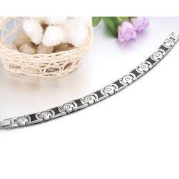 Bracelet En Titane De Qualité Supérieure Pour Amoureux Avec Strass