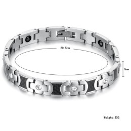 Bracelet En Titane De Qualité Supérieure Pour Amoureux Avec Strass