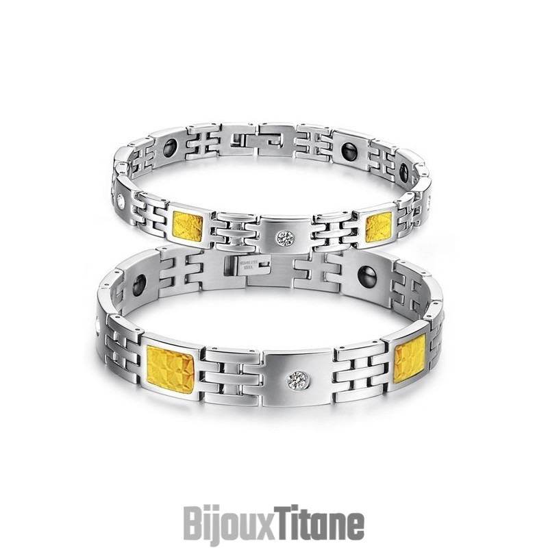 Bracelet En Titane De Qualité Supérieure Pour Amoureux Avec Strass Bracelet En Titane De Qualité Supérieure Pour Amoureux Avec Strass