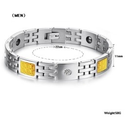 Bracelet En Titane De Qualité Supérieure Pour Amoureux Avec Strass
