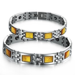 Bracelet En Titane Et Pierre Magnétique De Qualité Fiable Pour Les Amoureux