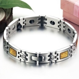 Bracelet En Titane Et Pierre Magnétique De Qualité Fiable Pour Les Amoureux