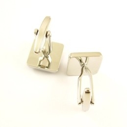 Boutons De Manchette Carrés En Titane Avec Diamants Et Zircone Carrée Mauve