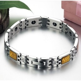 Bracelet En Titane Et Pierre Magnétique De Qualité Fiable Pour Les Amoureux