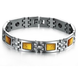 Bracelet En Titane Et Pierre Magnétique De Qualité Fiable Pour Les Amoureux