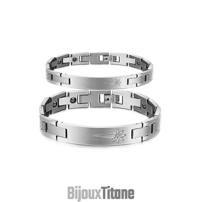 Pour Une Excellente Réputation En France Et À L'Étranger, Un Bracelet En Titane Pour Amoureux Avec Diamant
