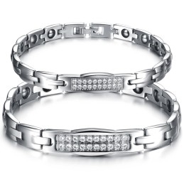Bracelet En Titane Et Magnétite Pour Amoureux, La Reine De La Santé De Qualité, Avec Diamant