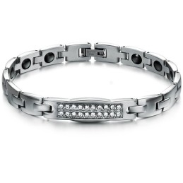 Bracelet En Titane Et Magnétite Pour Amoureux, La Reine De La Santé De Qualité, Avec Diamant