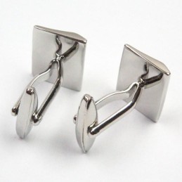 Boutons De Manchette Oblongs Convexes En Titane Tendance