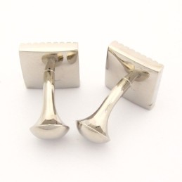 Boutons De Manchette Carrés En Titane Avec Zircone Bleue