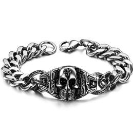 Bracelet En Titane Tête De Mort De Qualité Supérieure